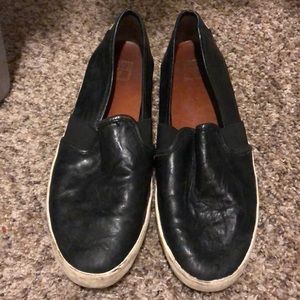 Frye Black Leather Slides
